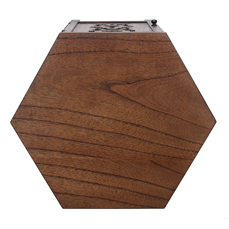 NPD Furniture Seema Wood Accent Table in Walnut