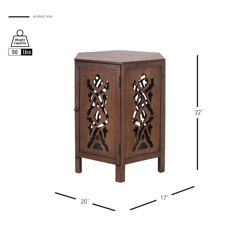 NPD Furniture Seema Wood Accent Table in Walnut