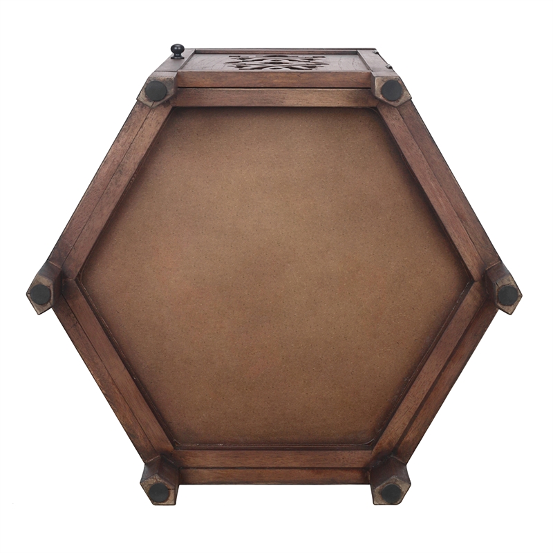 NPD Furniture Seema Wood Accent Table in Walnut
