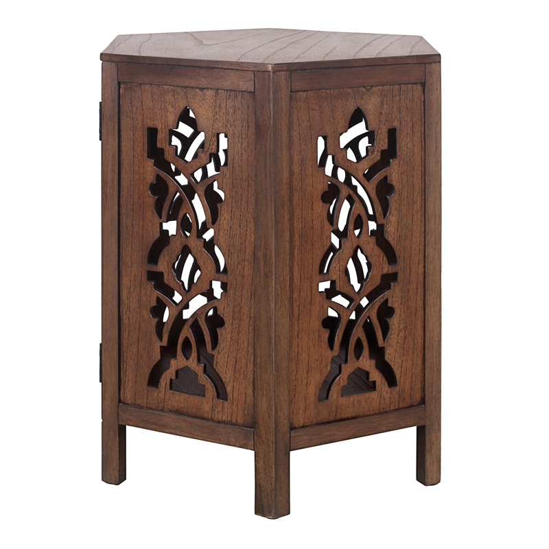 NPD Furniture Seema Wood Accent Table in Walnut