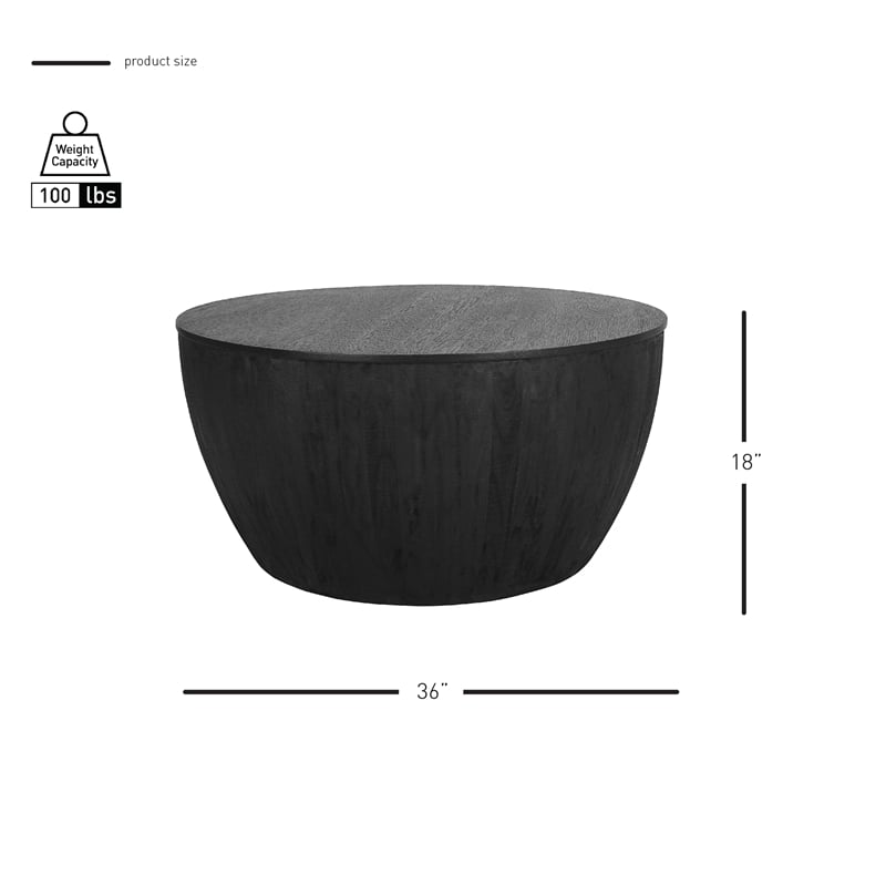NPD Furniture Sloane Wood Coffee Table in Black