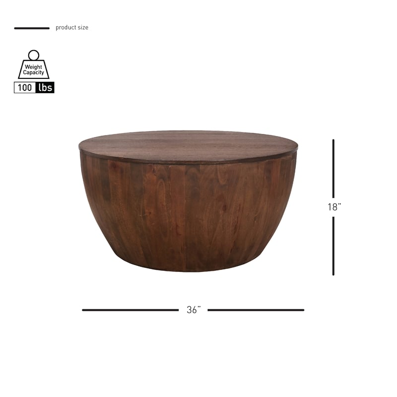 NPD Furniture Sloane Wood Coffee Table in Walnut
