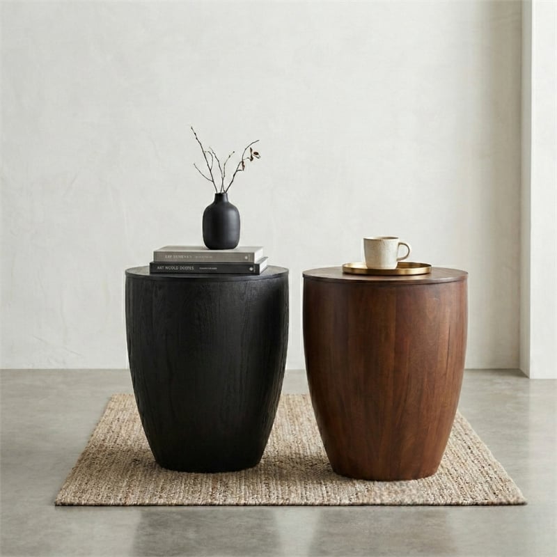 NPD Furniture Sloane Wood Accent Table in Black