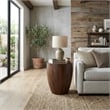 NPD Furniture Sloane Wood Accent Table in Walnut