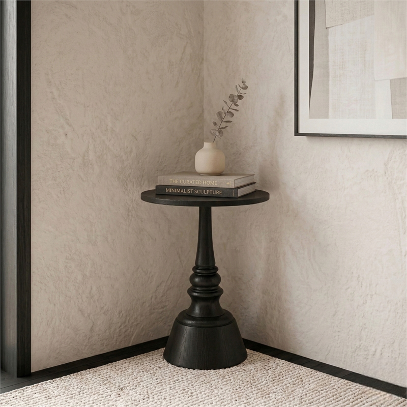 NPD Furniture Lumi Wood Accent Table in Black