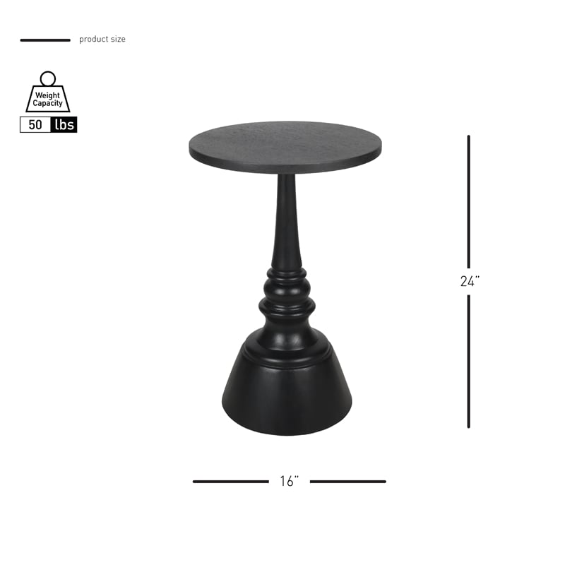 NPD Furniture Lumi Wood Accent Table in Black