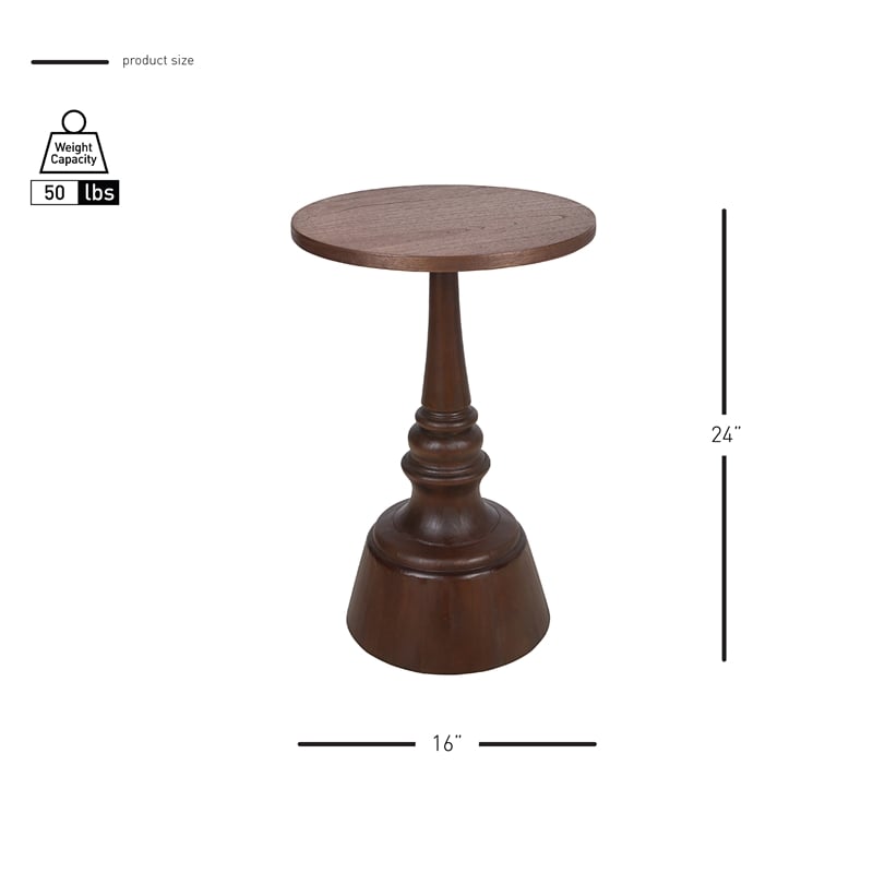 NPD Furniture Lumi Wood Accent Table in Walnut
