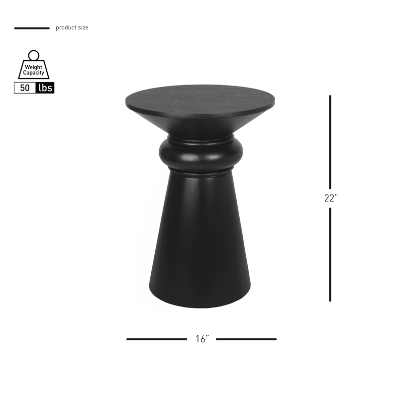 NPD Furniture Reo Wood Accent Table in Black