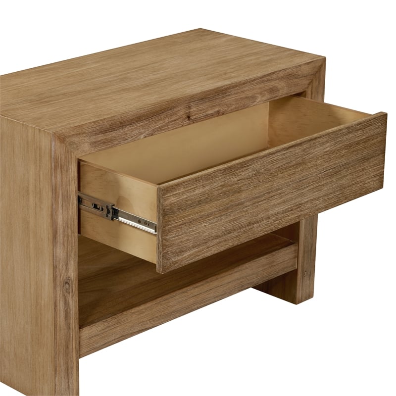 NPD Furniture Zerano Wood Accent Table in Brushed Smoke