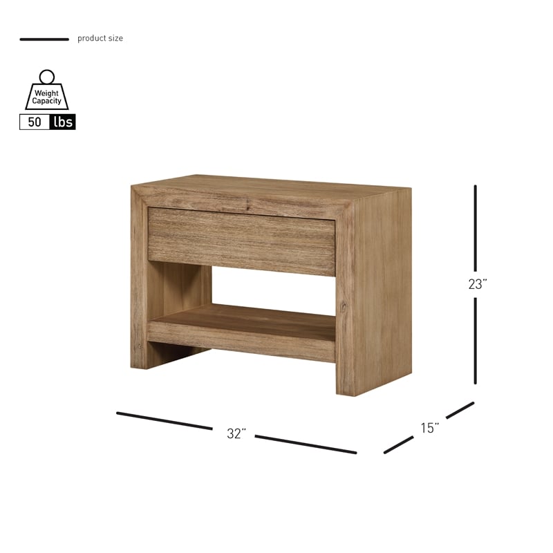 NPD Furniture Zerano Wood Accent Table in Brushed Smoke