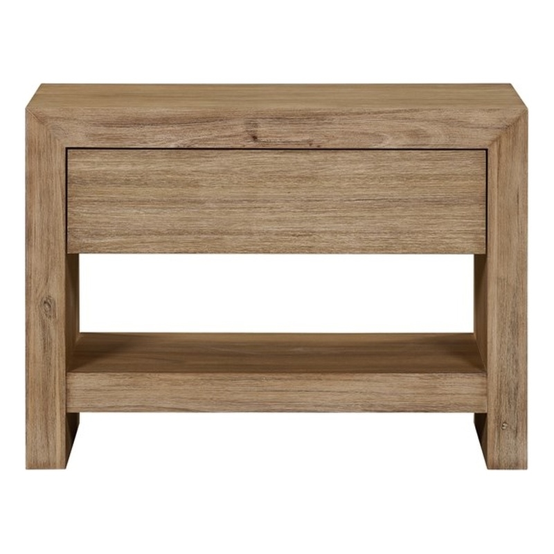 NPD Furniture Zerano Wood Accent Table in Brushed Smoke