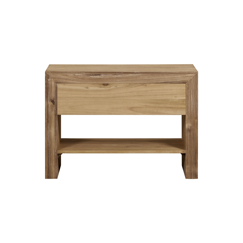 NPD Furniture Zerano Wood Accent Table in Brushed Smoke