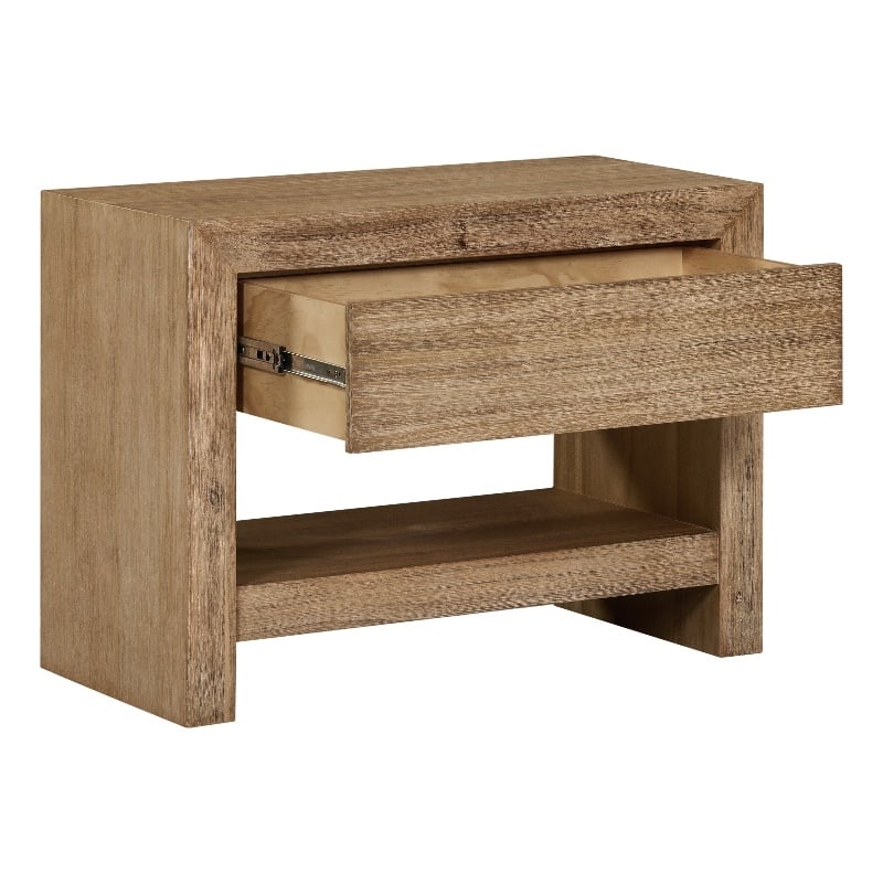 NPD Furniture Zerano Wood Accent Table in Brushed Smoke
