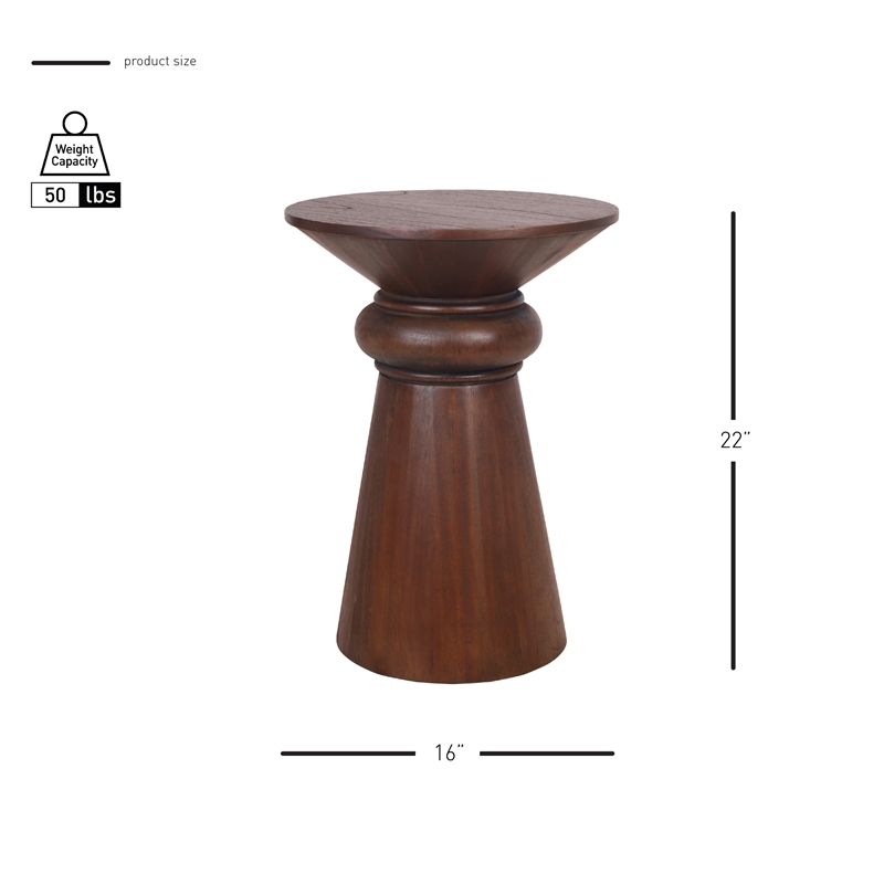 NPD Furniture Reo Wood Accent Table in Walnut
