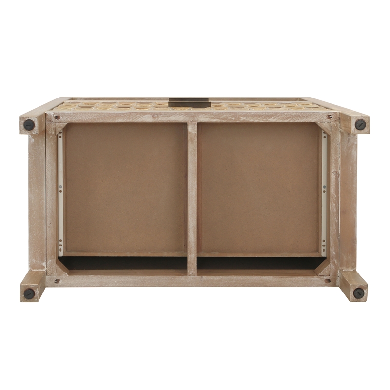 NPD Furniture Terrena 2in Wood Drawer Accent Table in Brushed Sand