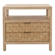 NPD Furniture Terrena 2in Wood Drawer Accent Table in Brushed Sand