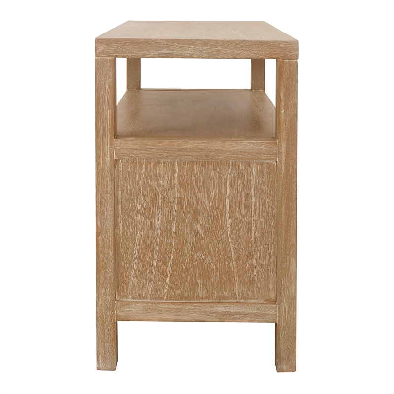 NPD Furniture Terrena 2in Wood Drawer Accent Table in Brushed Sand