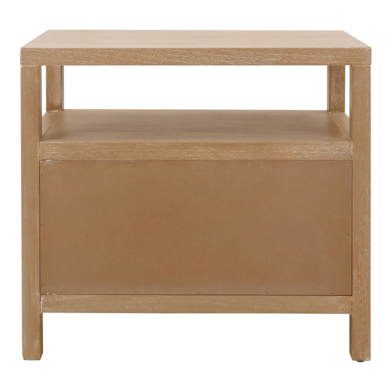 NPD Furniture Terrena 2in Wood Drawer Accent Table in Brushed Sand