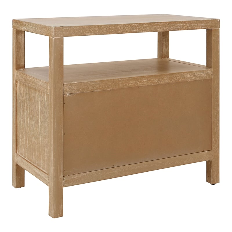 NPD Furniture Terrena 2in Wood Drawer Accent Table in Brushed Sand