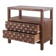 NPD Furniture Terrena 2in Wood Drawer Accent Table in Walnut
