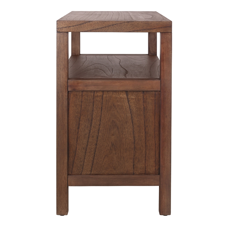NPD Furniture Terrena 2in Wood Drawer Accent Table in Walnut