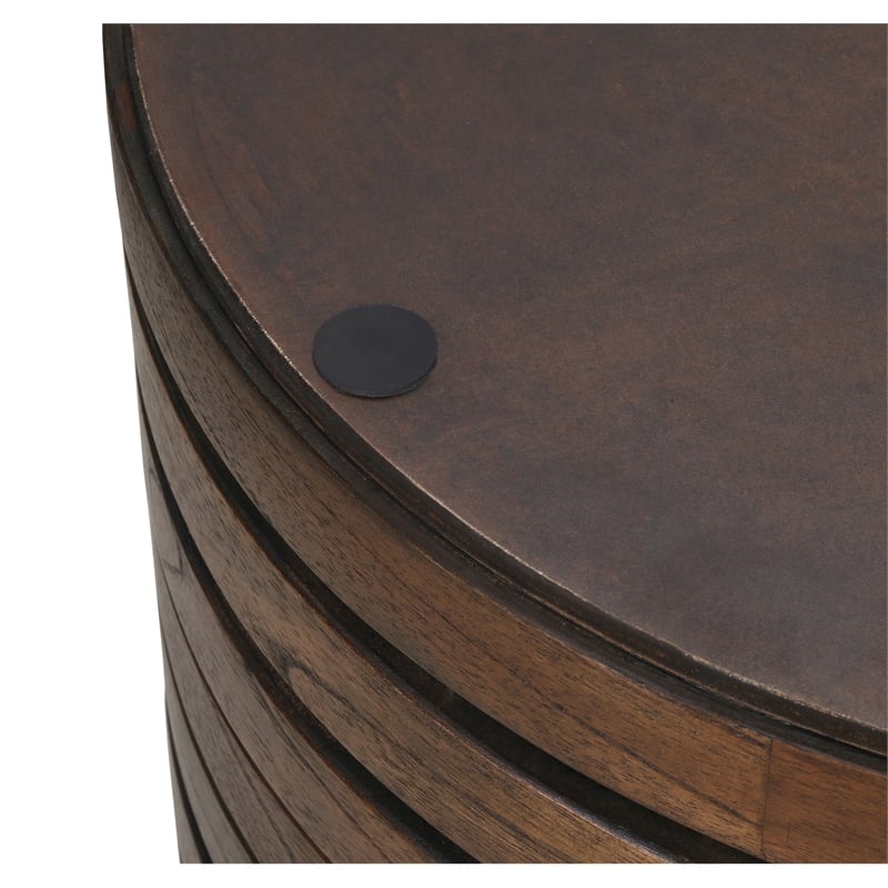 NPD Furniture Corvin Wood Accent Table in Walnut