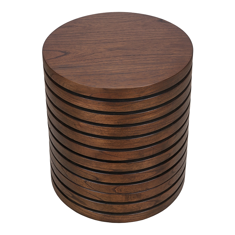 NPD Furniture Corvin Wood Accent Table in Walnut