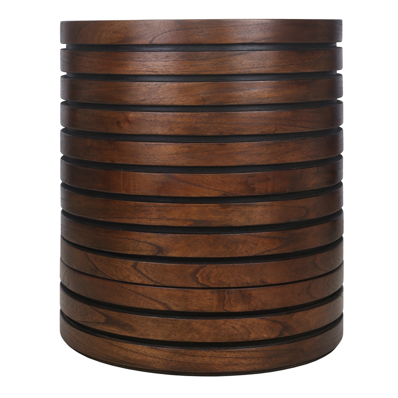 NPD Furniture Corvin Wood Accent Table in Walnut