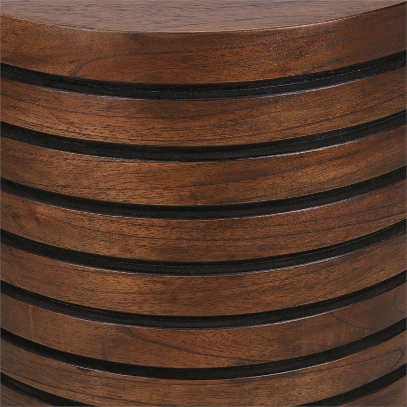 NPD Furniture Corvin Wood Accent Table in Walnut