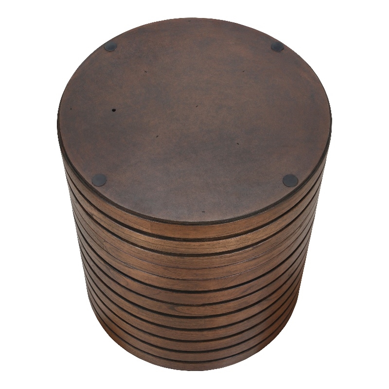 NPD Furniture Corvin Wood Accent Table in Walnut
