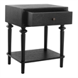 NPD Furniture Romilda 1in Wood Drawer Accent Table in Black