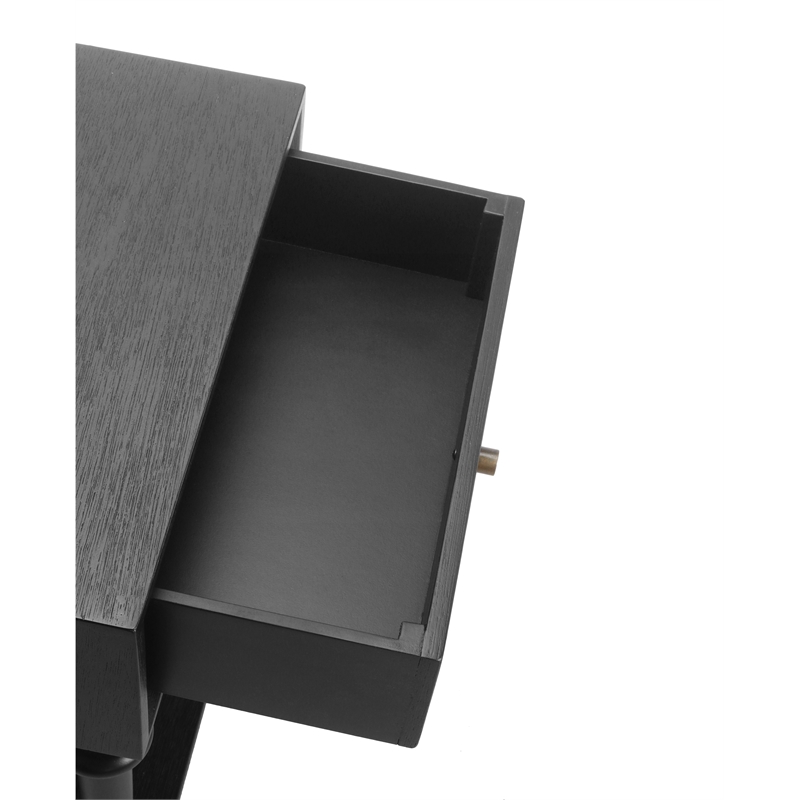 NPD Furniture Romilda 1in Wood Drawer Accent Table in Black