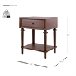 NPD Furniture Romilda 1in Wood Drawer Accent Table in Walnut
