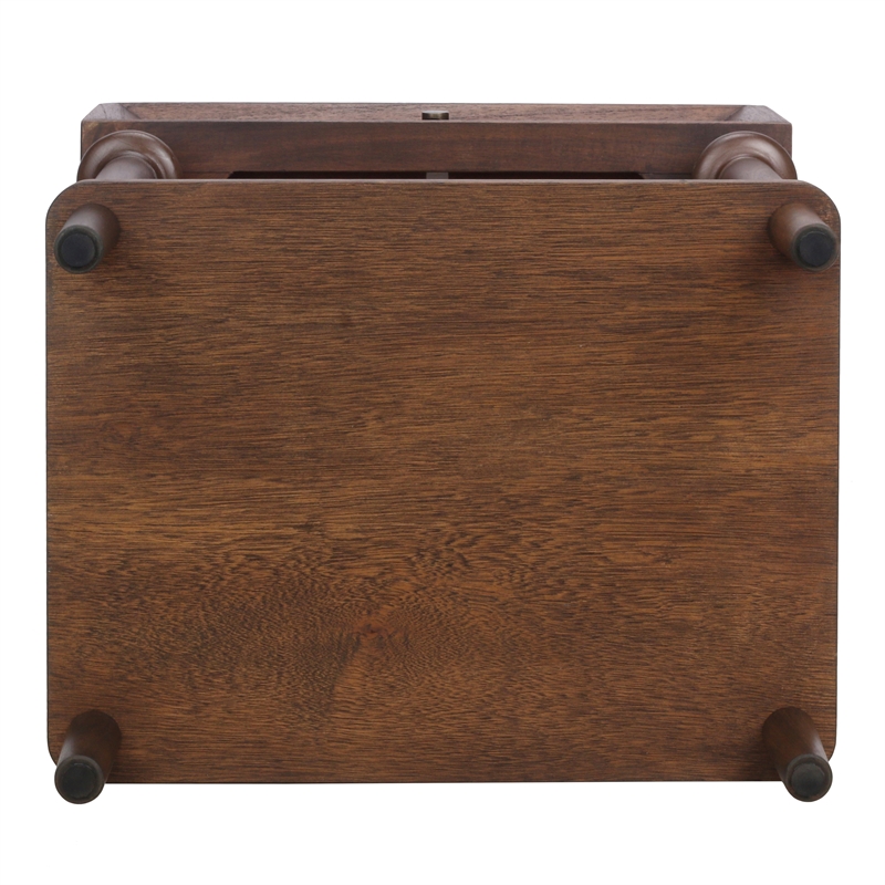 NPD Furniture Romilda 1in Wood Drawer Accent Table in Walnut