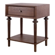 NPD Furniture Romilda 1in Wood Drawer Accent Table in Walnut