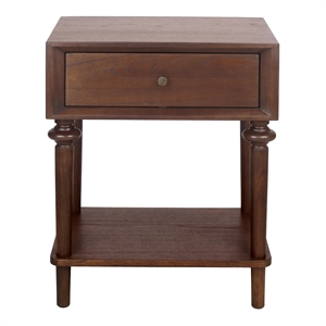 NPD Furniture Romilda 1in Wood Drawer Accent Table in Walnut