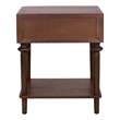 NPD Furniture Romilda 1in Wood Drawer Accent Table in Walnut