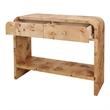 NPD Furniture Veyra Burl 2in Wood Drawer Console Table in Natural Burl