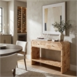 NPD Furniture Veyra Burl 2in Wood Drawer Console Table in Natural Burl