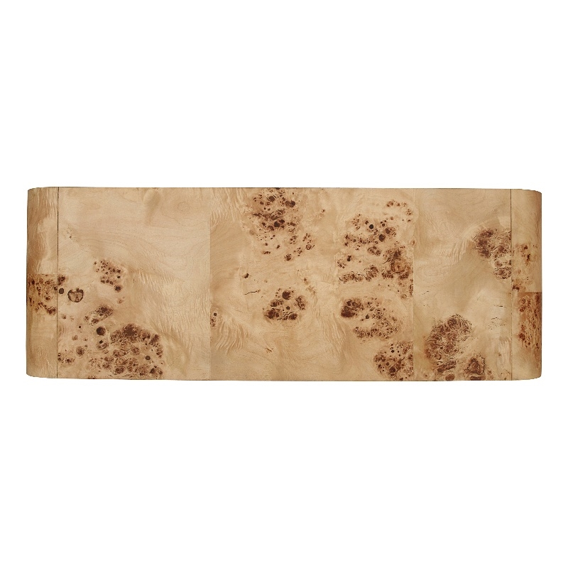 NPD Furniture Veyra Burl 2in Wood Drawer Console Table in Natural Burl