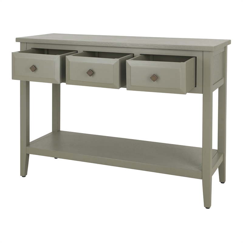 NPD Furniture Wexford 3in Wood Drawer Console Table in Sage Green