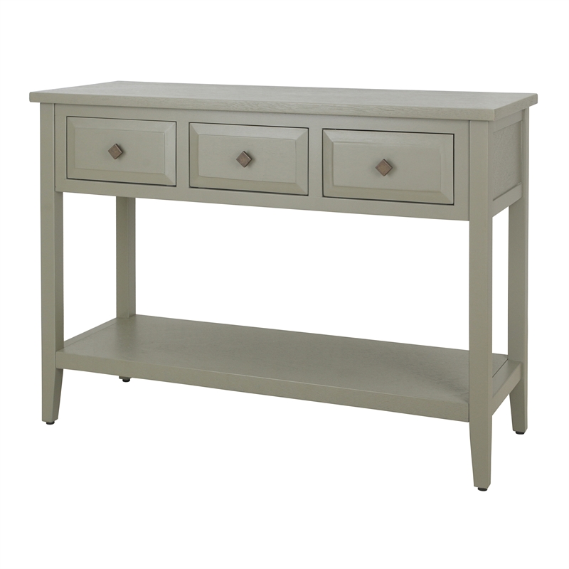 NPD Furniture Wexford 3in Wood Drawer Console Table in Sage Green