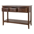 NPD Furniture Wexford 3in Wood Drawer Console Table in Walnut