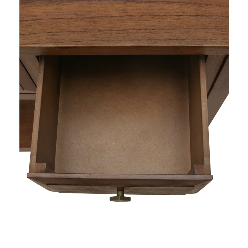 NPD Furniture Wexford 3in Wood Drawer Console Table in Walnut