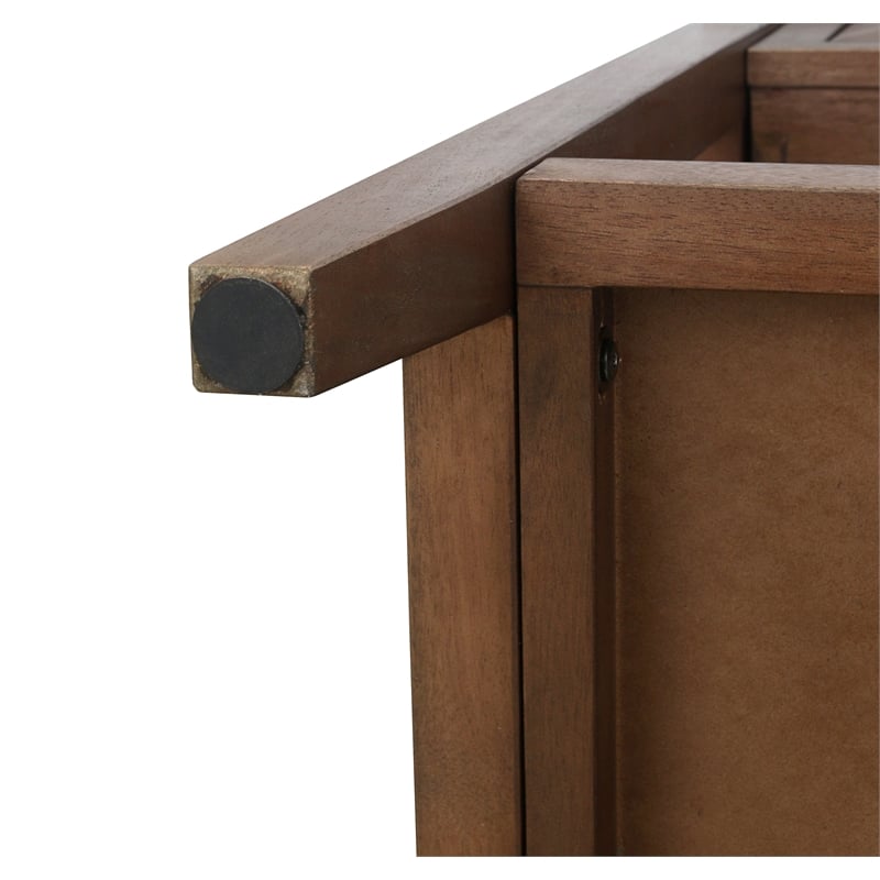 NPD Furniture Wexford 3in Wood Drawer Console Table in Walnut