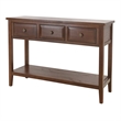 NPD Furniture Wexford 3in Wood Drawer Console Table in Walnut