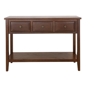 NPD Furniture Wexford 3in Wood Drawer Console Table in Walnut