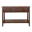NPD Furniture Wexford 3in Wood Drawer Console Table in Walnut
