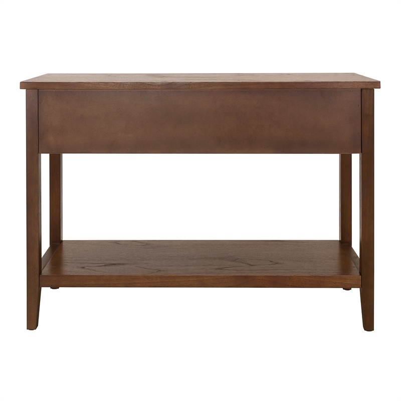 NPD Furniture Wexford 3in Wood Drawer Console Table in Walnut