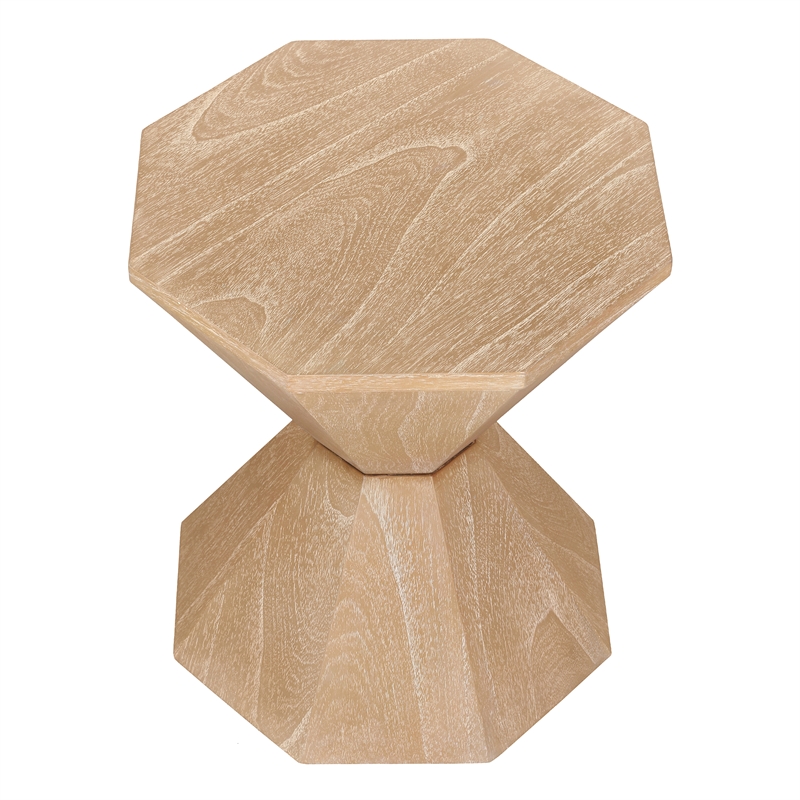 NPD Furniture Muska Wood Accent Table in Brushed Sand